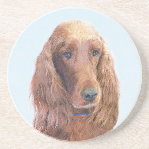 Ierse vereffeningskunst - Cute Original Dog Art Zandsteen Onderzetter