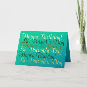 Ierse verjaardag Sint-Patrick's Day Blessings Pray Kaart