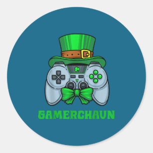 Ierse Videospel Controller St. Patrick's Day Gamer Ronde Sticker