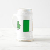 Ierse vlag Beer Stein met Shamrocks Bierpul (Voorkant links)