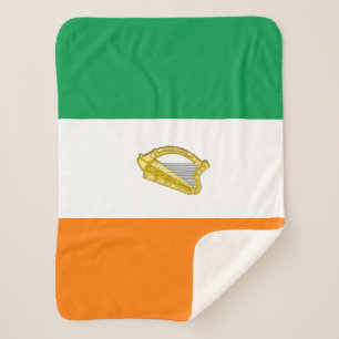 Ierse vlag Deken, harp, patriottisch, Ierland Sherpa Deken