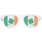 Ierse vlag en 4 Leaf Clover Retro Zonnebril (Voorkant)