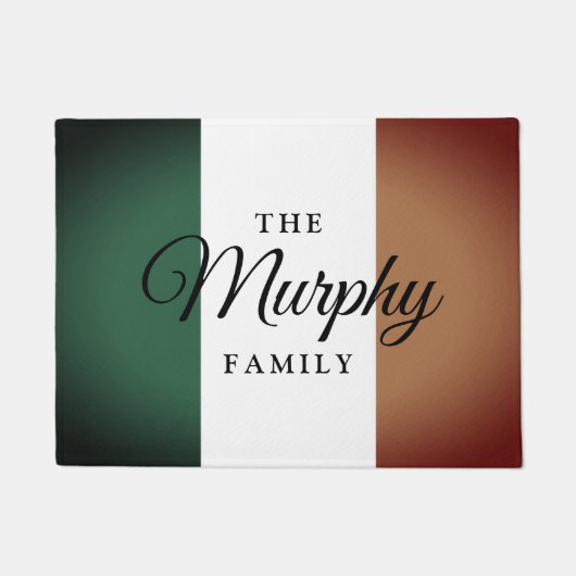  Ierse vlag en aangepaste familienaam Deurmat (Voorkant)