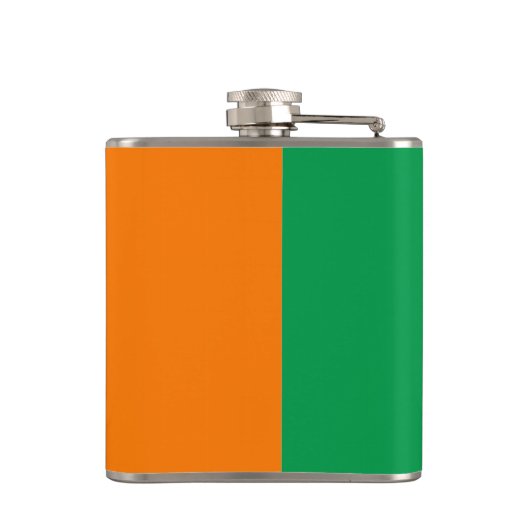 Ierse vlag en shamrock, reizen naar Ierland en spo Heupfles (Achterkant)