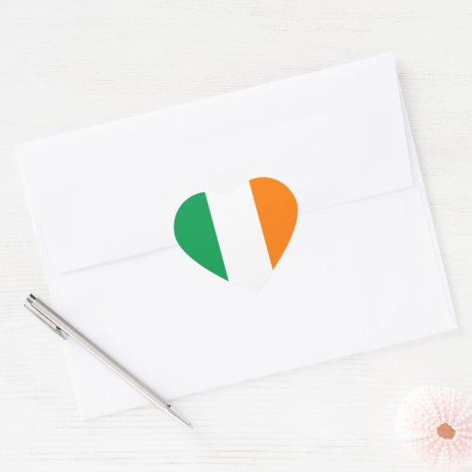 Ierse vlag hart sticker (Envelop)