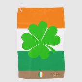 Ierse vlag & Ierland monogrammen Golf Shamrock Golfhanddoek (Voorkant)