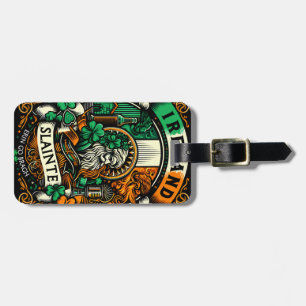 Ierse vlag Ierland Saint Patricks Day Slainte Bagagelabel