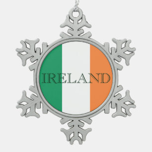 Ierse vlag Ierland sierlijk Tin Sneeuwvlok Ornament