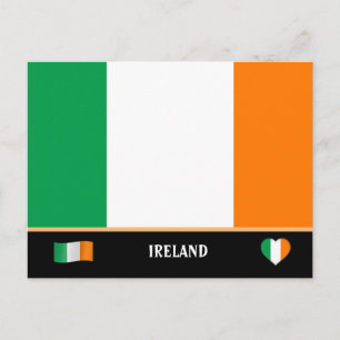 Ierse vlag & Iers land reizen / Ierland Briefkaart