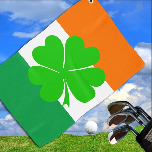 Ierse vlag & Ierse golf-/sportgolf Dublin Golfhanddoek