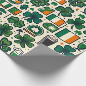 Ierse vlag Ierse Shamrock Keltische St Patricks Da Cadeaupapier (Hoek)