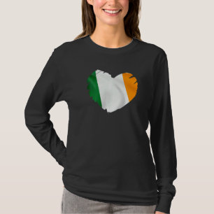 Ierse vlag in de vorm van een hart Iers Ierland T-shirt