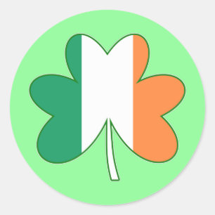 Ierse Vlag Kleur Shamrock Ronde Sticker