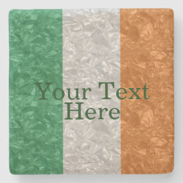 Ierse vlag - Kreukgekreukeld Stenen Onderzetter