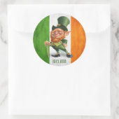 IERSE VLAG LEPRECHAUN RONDE STICKER (Tas)