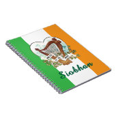 Ierse vlag met  harp en Shamrock Custom Notitieboek (Rechterzijde)