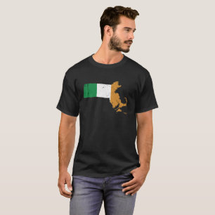 Ierse vlag over Massachusetts T-shirt