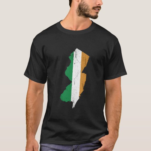 Ierse vlag over New Jersey T-shirt (Voorkant)