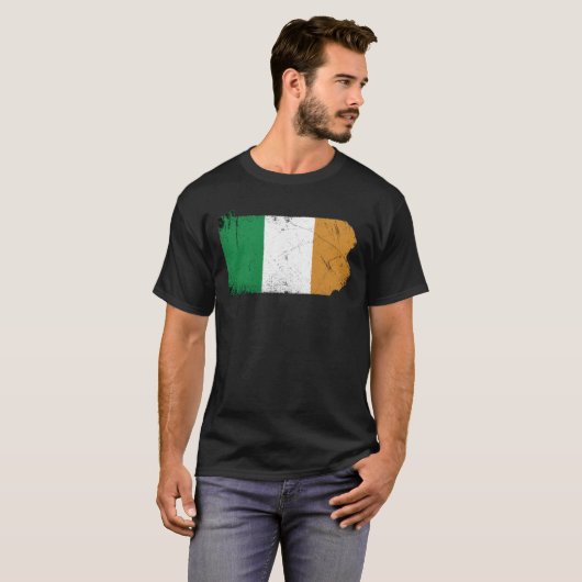 Ierse vlag over Pennsylvania T-shirt (Voorkant volledig)