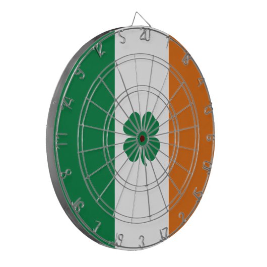 Ierse vlag Patriottic Ireland vlag Four Leaf Clove Dartbord (Voorkant Links)