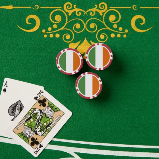 Ierse vlag poker chips (Pokertafel (Stack))