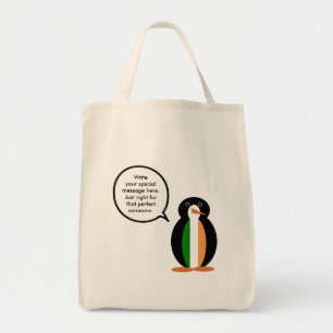Ierse vlag pratende mevrouw Pinguïn  Tote Bag