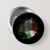 Ierse vlag ronde button 7,6 cm (Voorkant /achterkant)