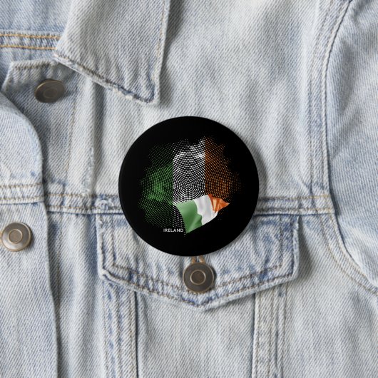 Ierse vlag ronde button 7,6 cm (In situ)