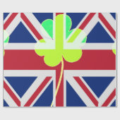Ierse vlag Shamrock Clover St. Patrick UK Cadeaupapier (Vlak)
