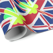Ierse vlag Shamrock Clover St. Patrick UK Cadeaupapier (Rol Hoek)