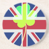 Ierse vlag Shamrock Clover St. Patrick UK Zandsteen Onderzetter (Voorkant)