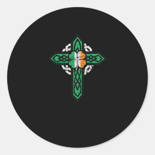 Ierse vlag shamrock Irish Celtic knot Ronde Sticker