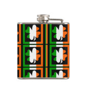 Ierse vlag Shamrock Pattern Heupfles (Achterkant)