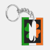 Ierse vlag Shamrock Sleutelhanger (Voorkant Links)