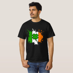 Ierse Vlag Shamrock St. Patrick's Dag Zwarte Grafi T-shirt