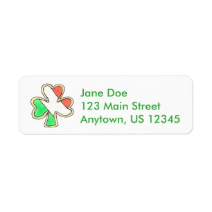 Ierse vlag Shamrock St. Patrick's Day Sugar Cookie Etiket