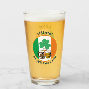 Ierse vlag St Patricks Day Glas
