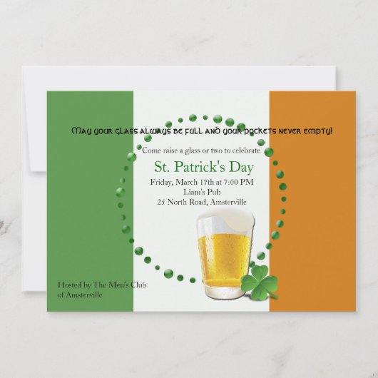 Ierse vlag St. Patrick's Day Invitation Kaart (Voorkant)