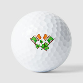 Ierse vlaggen en shamocks golfballen