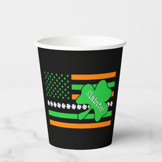 [Ierse vrienden] St. Patricks Day Toast - Black Papieren Bekers (Voorkant)