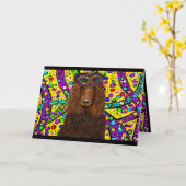 Ierse Water Spaniel Kaart (Gele Bloem)