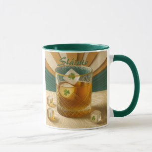 Ierse Whiskey Tumbler Shamrock Ijs "Sláinte!" Mok