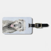 Ierse Wolfhound-schildering - Kute Original Dog Ar Bagagelabel (Voorkant horizontaal)