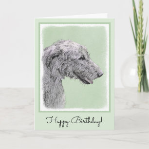 Ierse Wolfhound-schildering - Kute Original Dog Ar Kaart
