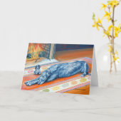 Ierse Wolfhound-Wenskaarten Kaart (Gele Bloem)