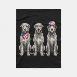 Ierse Wolfshond 4 juli Amerikaanse Vlag Hond Fleece Deken