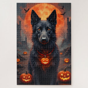 Ierse Wolfshond Gotische Halloween Portret Kunst Legpuzzel