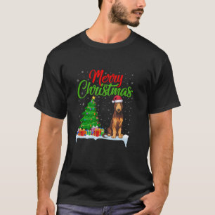 Ierse Wolfshond Hond Kerstboom Lights Xmas Dog T-shirt