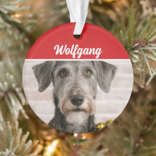 Ierse Wolfshond Honden Vakantiefoto Kerstmis Ornament