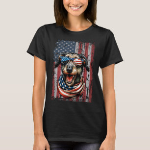 Ierse Wolfshond Hondenliefhebber VS Vlag 4 Juli Pa T-shirt
